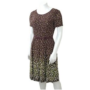 Earthtone Retro Style Floral Dress